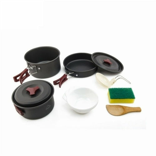 Camping Cookware Set Outdoor Pot Tableware Kit Cooking Water Kettle