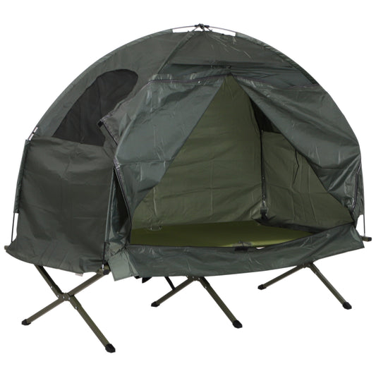 Outsunny Compact Portable Folding Outdoor Elevated Camping Cot Tent