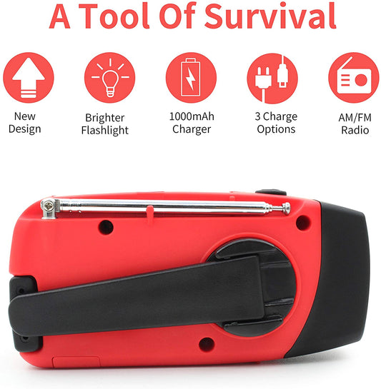  Emergency Hand Crank Radio Solar Power Bank