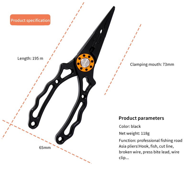 Fishing Pliers Clamp Split Ring Tungsten Blade