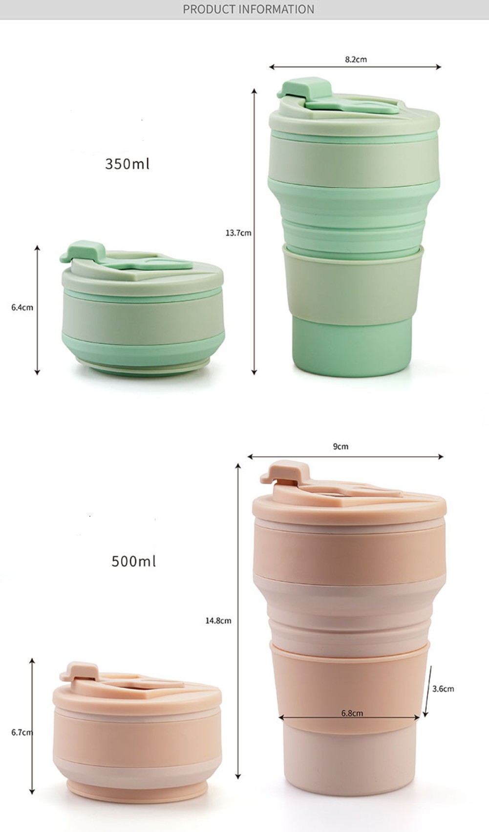 Silicone Folding Camping Cup Collapsible Coffee Cup Travel Mug