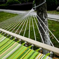 Outsunny 75" Striped Outdoor Camping Hammock Lounge Bed Garden w/