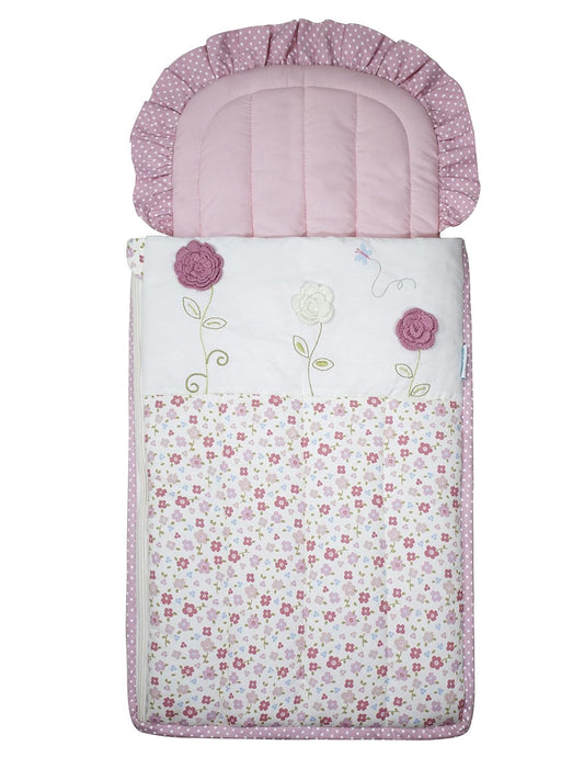 Newborn Cotton Quilted Nest Bag/Sleeping Bag Rose Printed