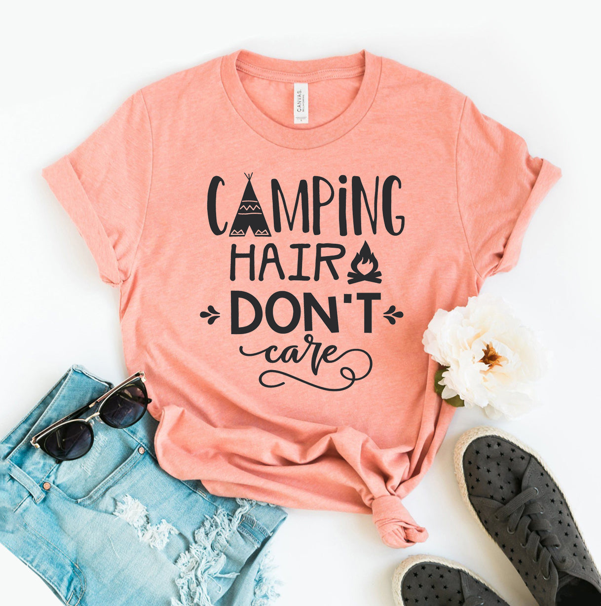 Camping Hair Don't Care T-shirt