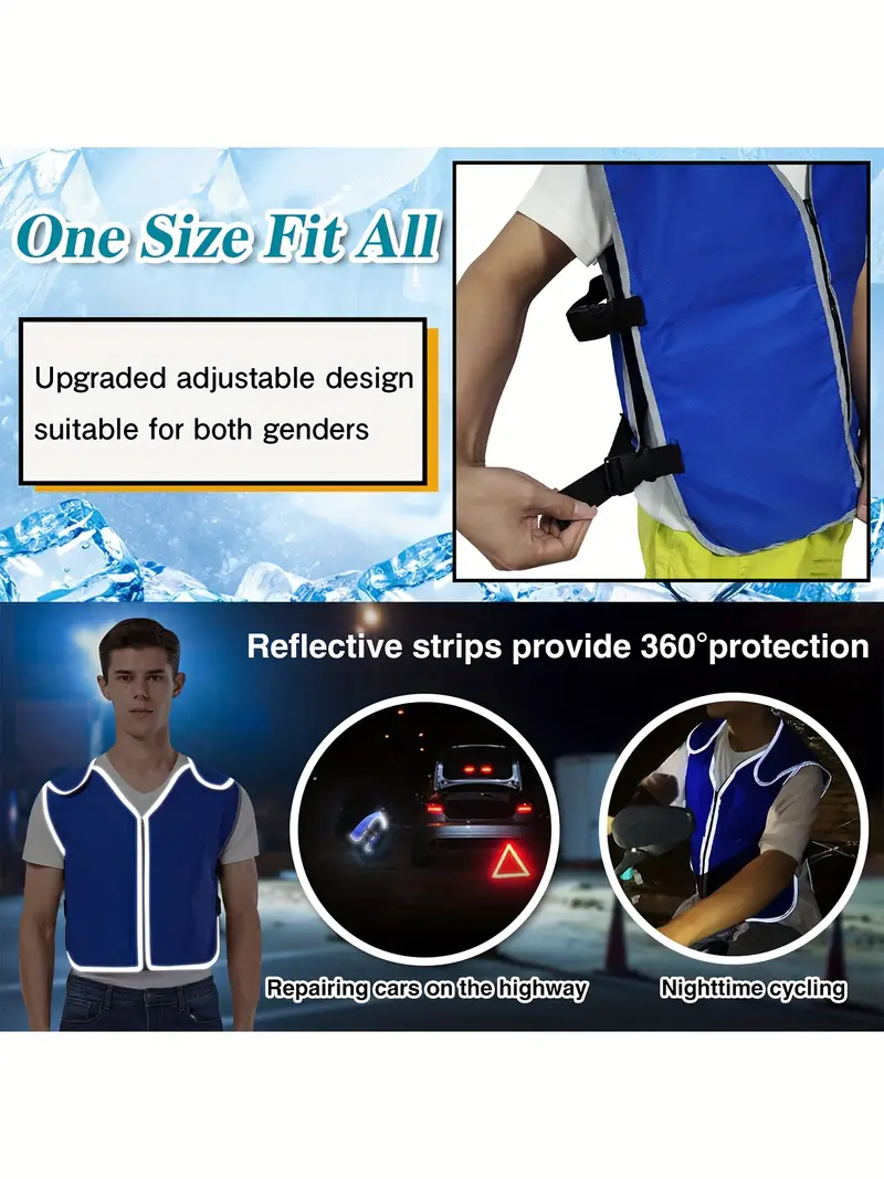 Cooling Safety Vest with 20Pcs Ice Packs