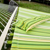 Outsunny 75" Striped Outdoor Camping Hammock Lounge Bed Garden w/