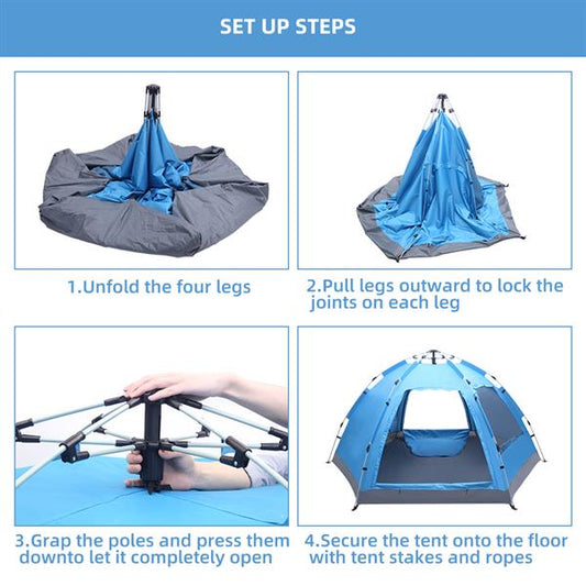  Automatic Family Tent Instant Pop Up Waterproof for Camping Hiking