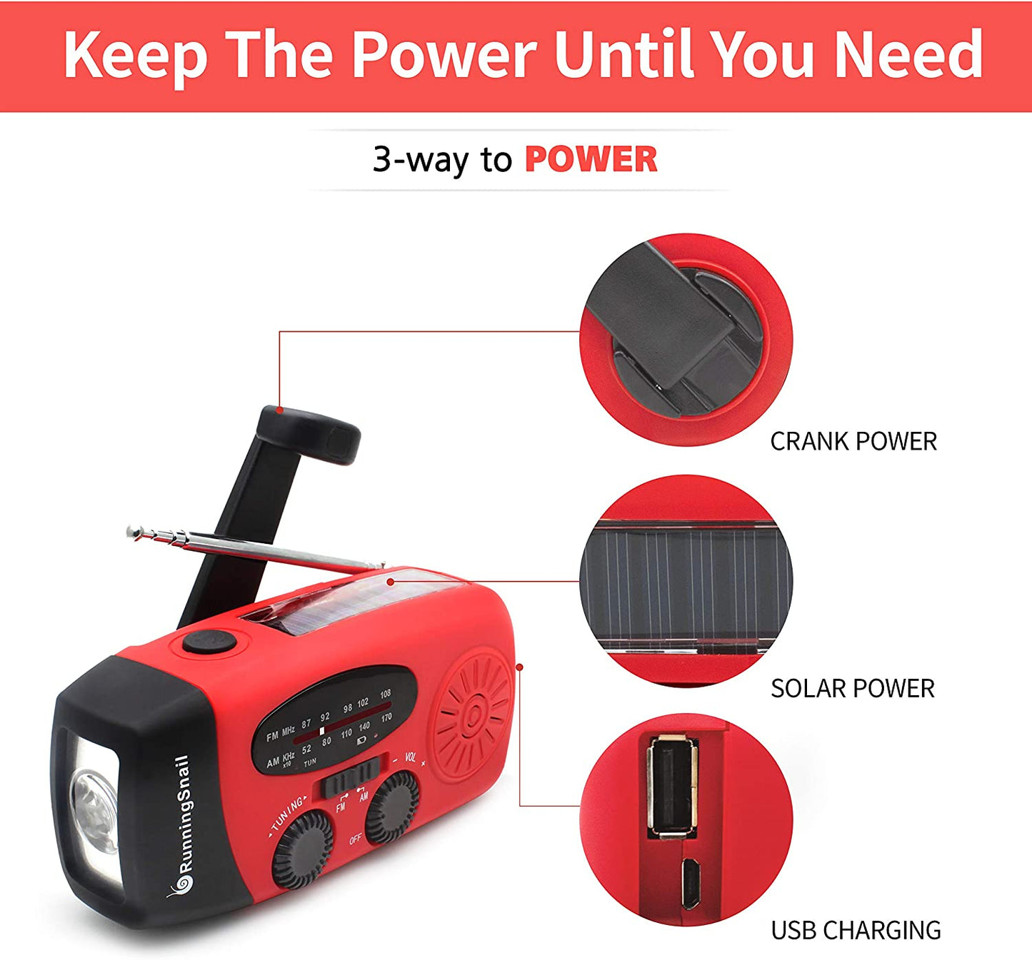 Emergency Hand Crank Radio Solar Power Bank