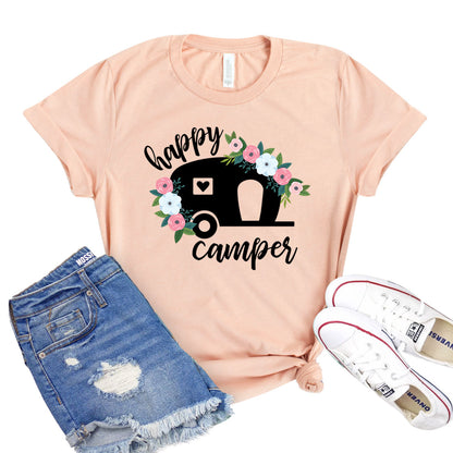 Unisex Bella Canvas Happy Camper T-shirt With Short Sleeves