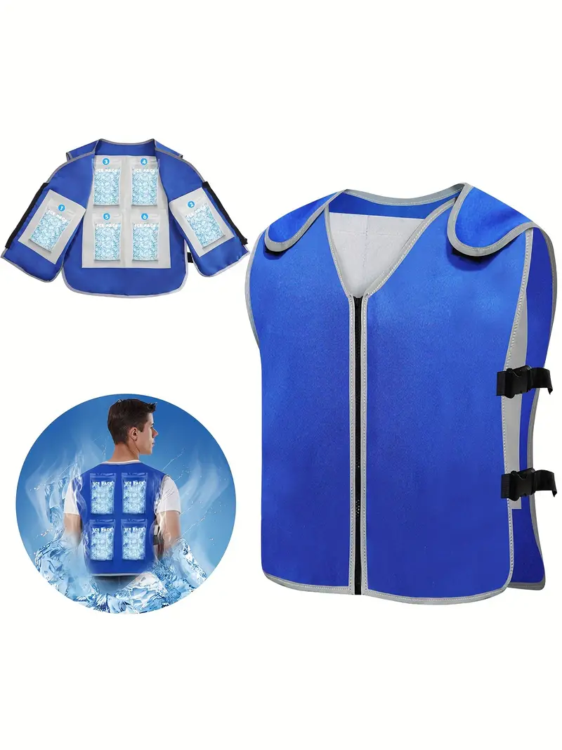 Cooling Safety Vest with 20Pcs Ice Packs