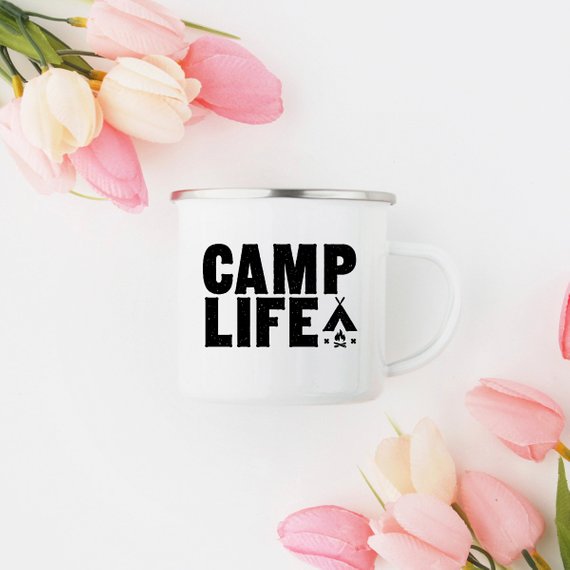 Camping Mug Enamel Mug Campfire Mug Camp Life Tin