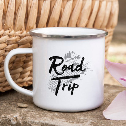 Road Trip Enamel Mug Camping Mug Wanderlust