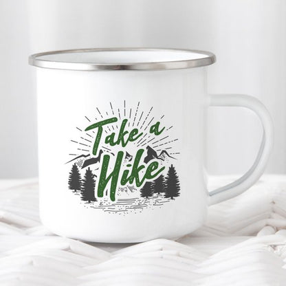 "Take A Hike" Enamel Mug, Hiking Gift for Hiker