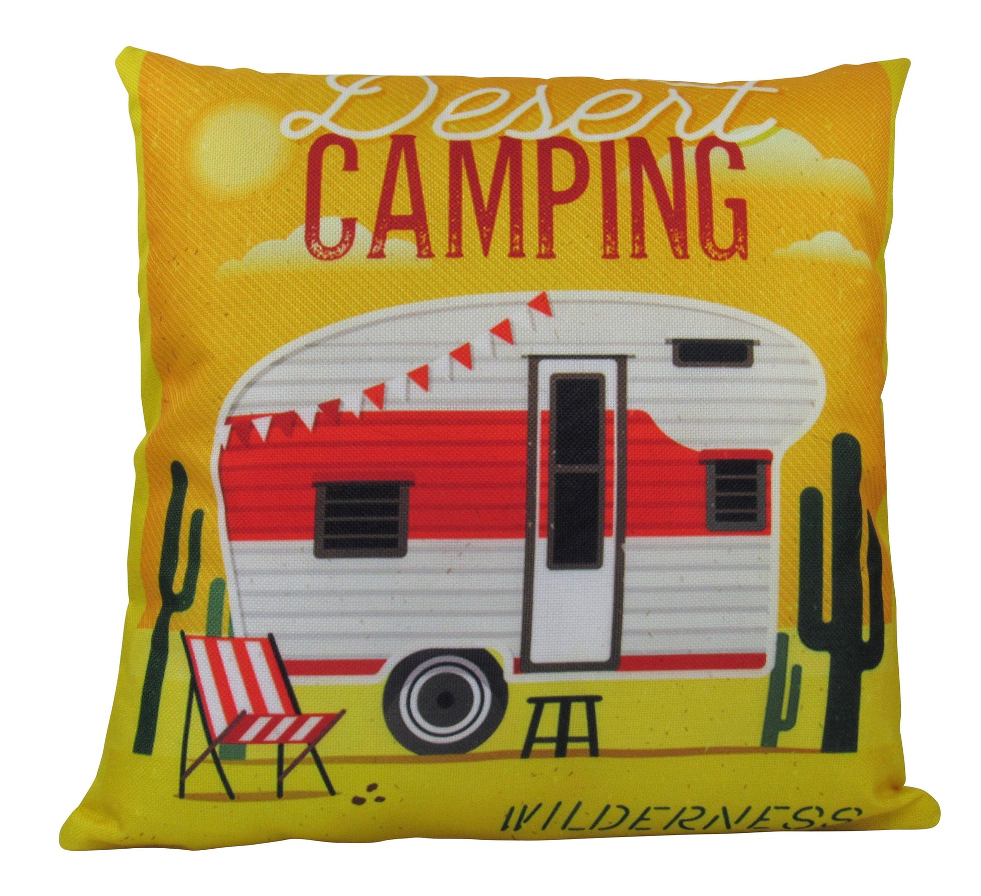 Happy Camper | Red | Pillow Cover | Camper Decorations | Throw Pillow