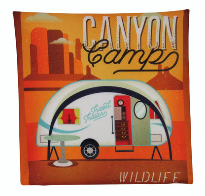 Happy Camper | White | Pillow Cover | Camper Decorations | Throw