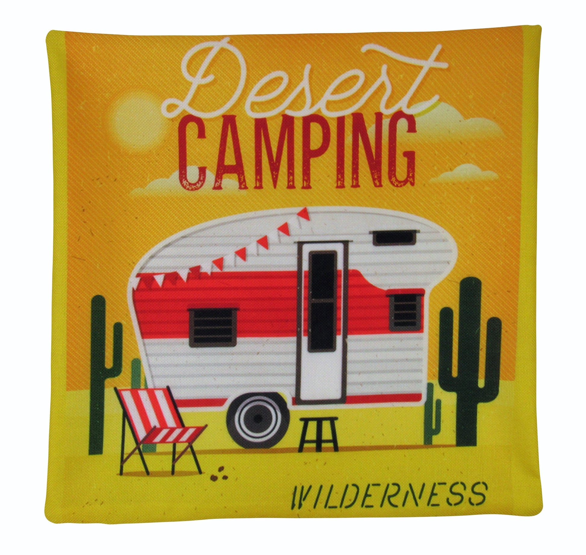 Happy Camper | Red | Pillow Cover | Camper Decorations | Throw Pillow