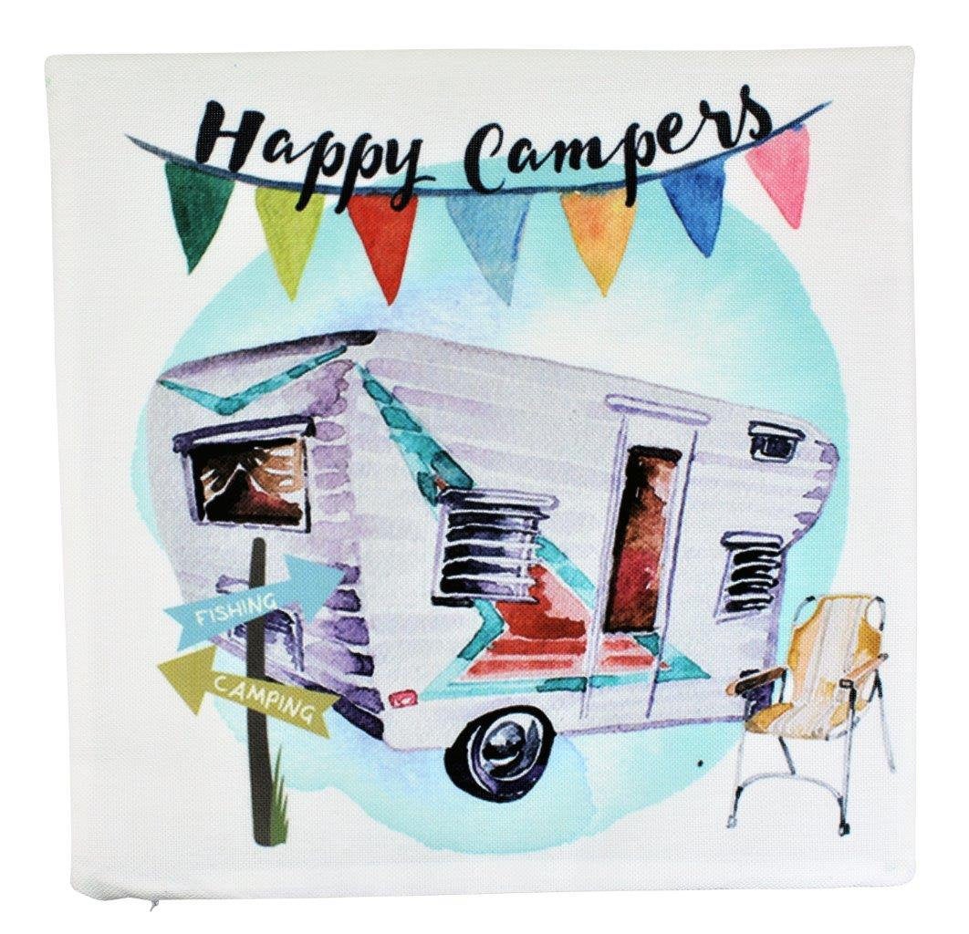 Happy  Camper | Fun Times | Vintage Camper | Pillow Cover | Camper