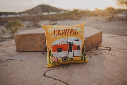 Happy Camper | Red | Pillow Cover | Camper Decorations | Throw Pillow