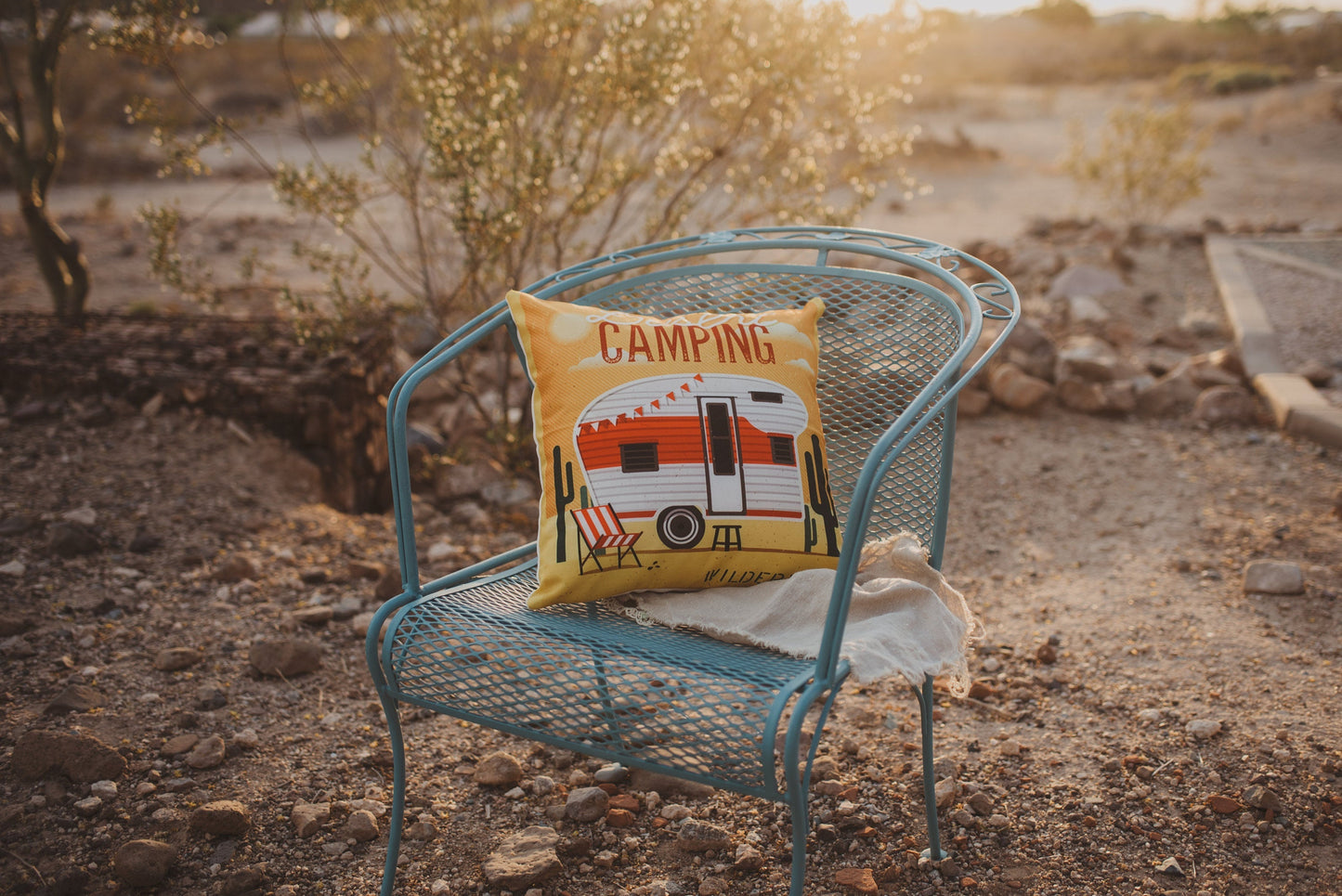 Happy Camper | Red | Pillow Cover | Camper Decorations | Throw Pillow