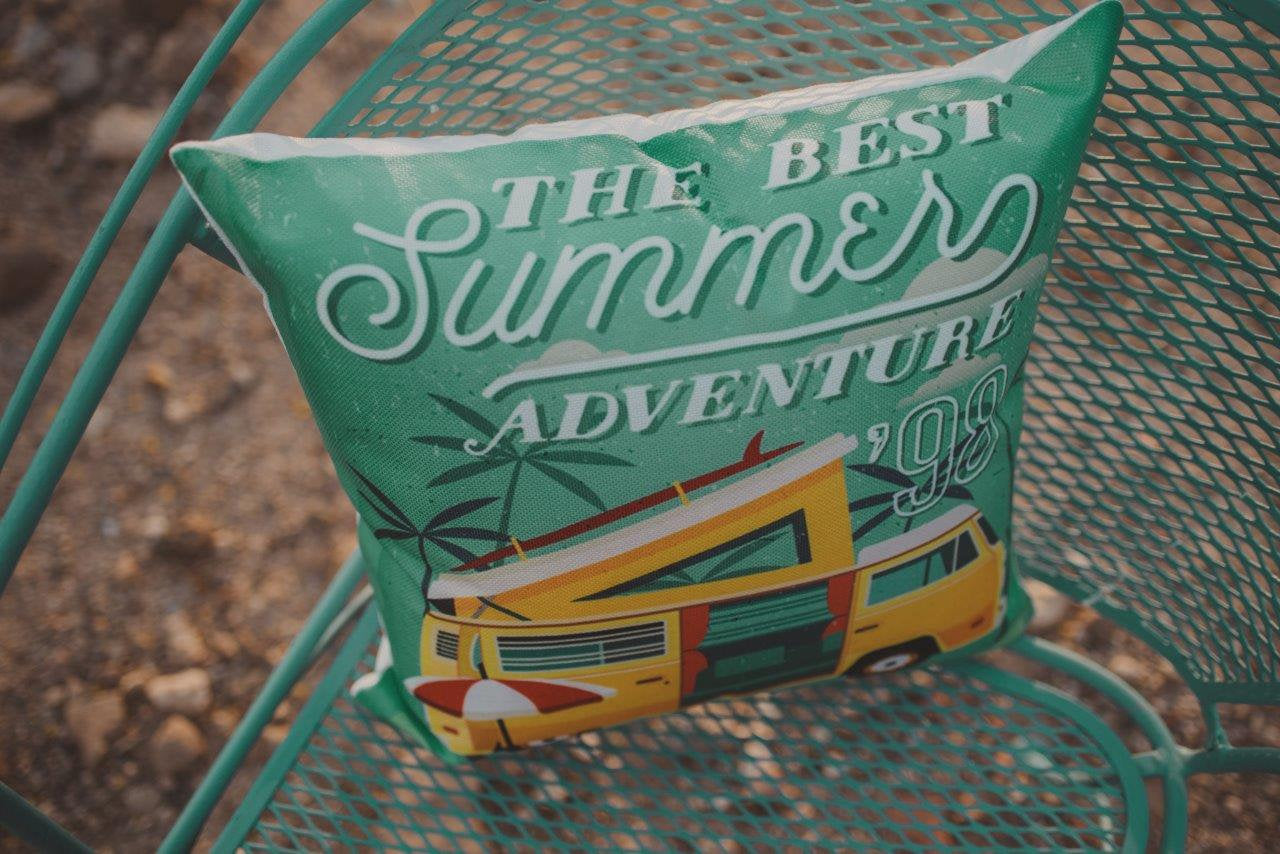 Happy Camper | Yelllow | Pillow Cover | Camper Decorations | Throw