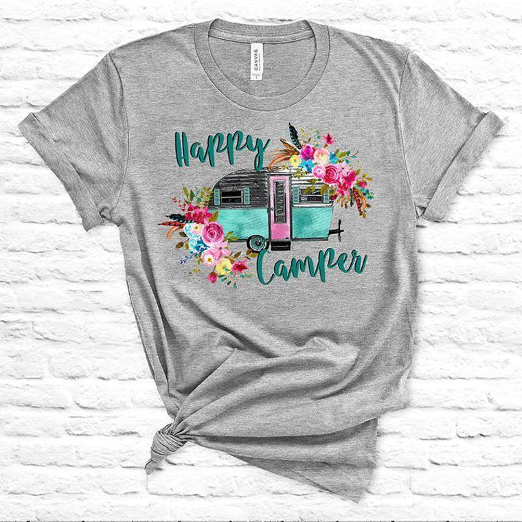 Happy Camper Vintage Camping Tee