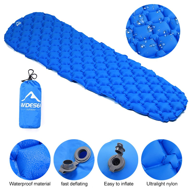 Camping Inflatable Mattress In Tent Folding Camp Bed  Sleeping Pad