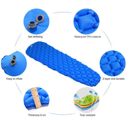 Camping Inflatable Mattress In Tent Folding Camp Bed  Sleeping Pad