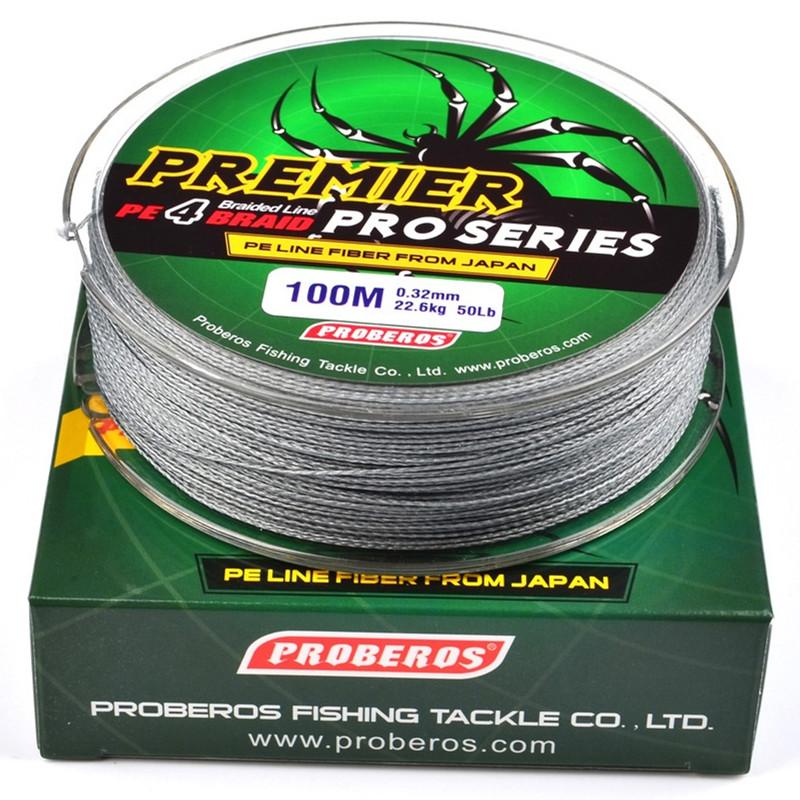 100Meters/1box Gray Fishing Lines 4 Weaves Braided PE Line Available